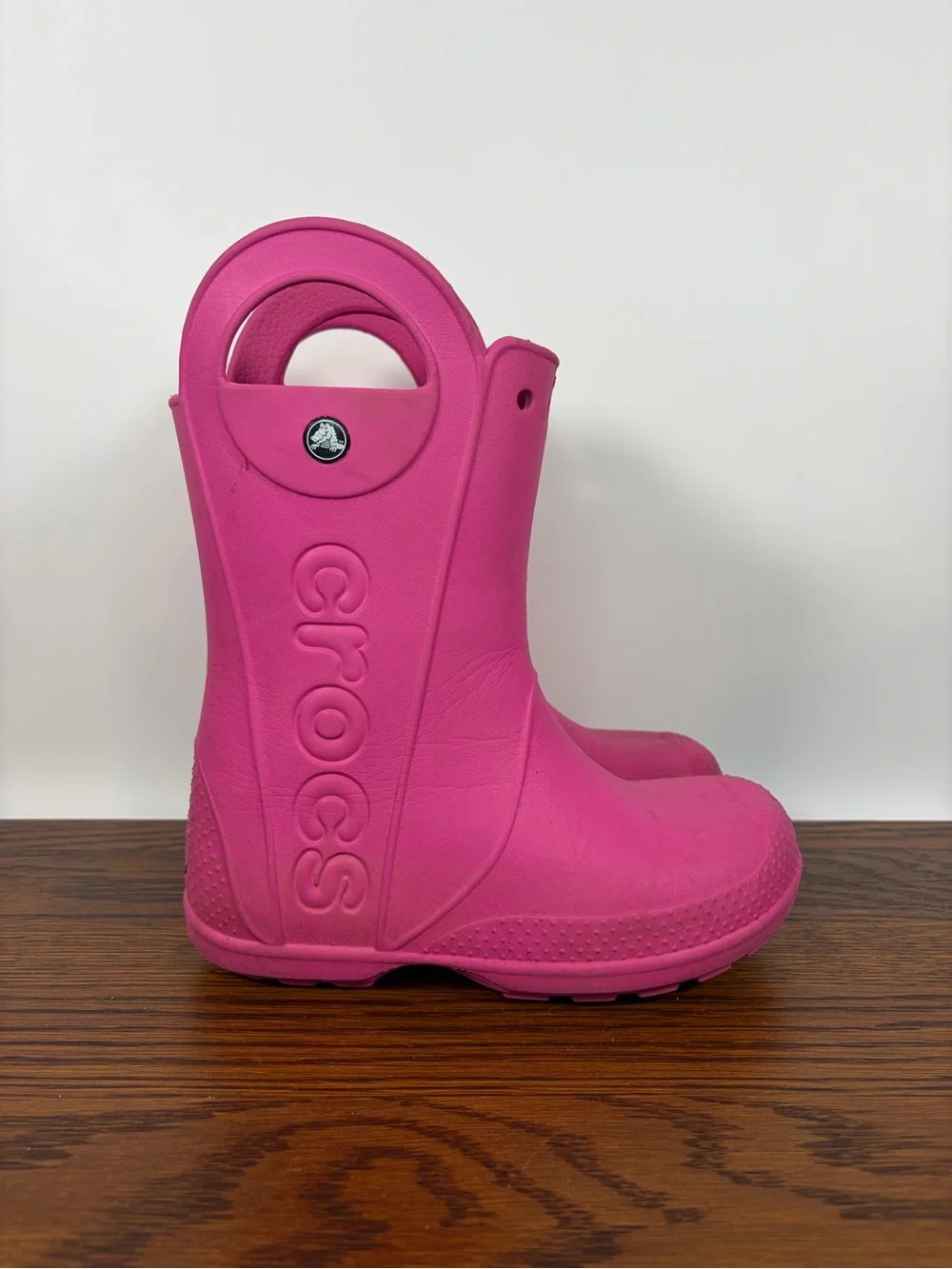 Crocs Kids Handle It Pink Rain Boots Size J3 Waterproof Lightweight Pull-On
